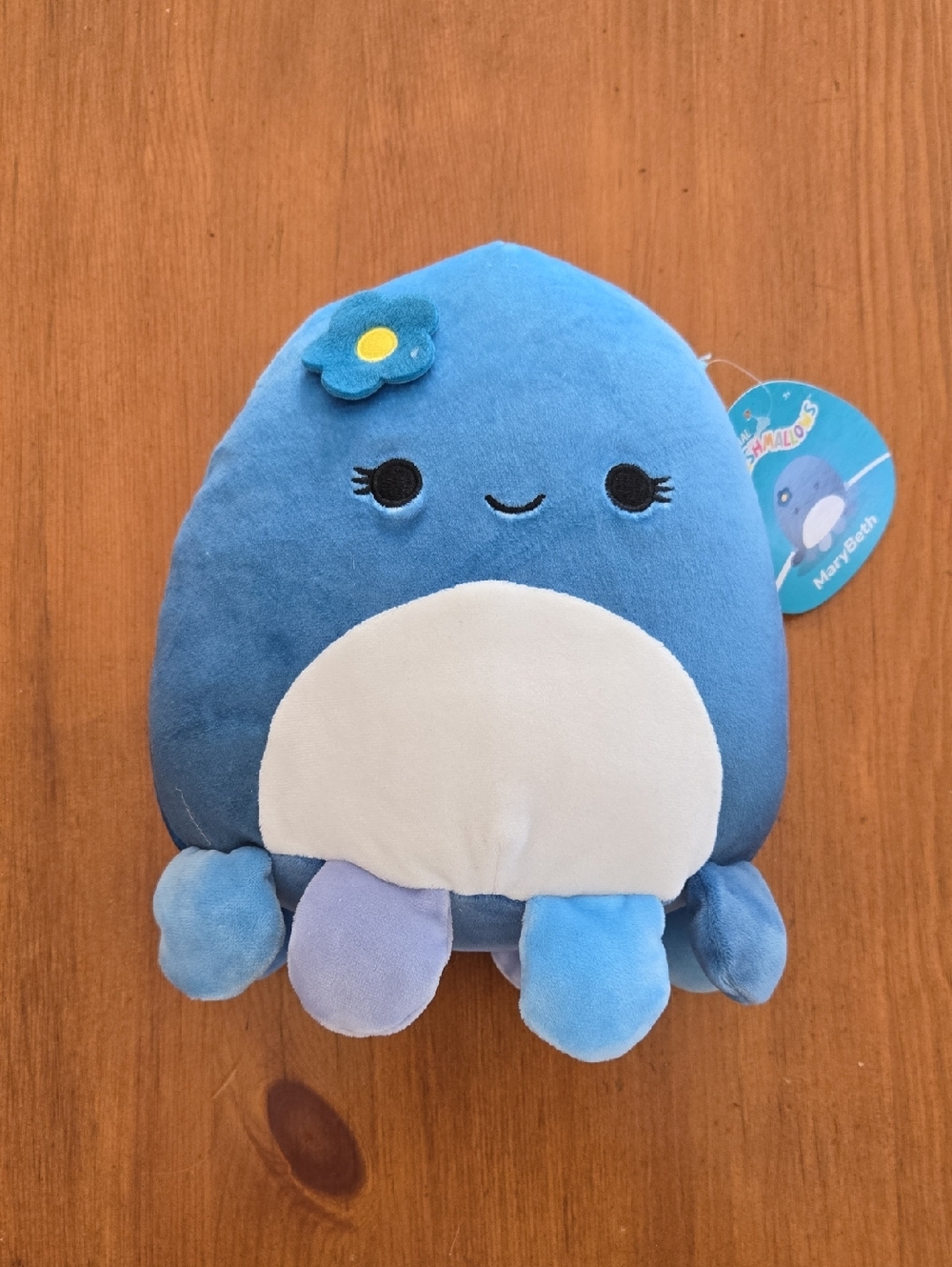 Squishmallows Blue MaryBeth Jellyfish Plush with Flower